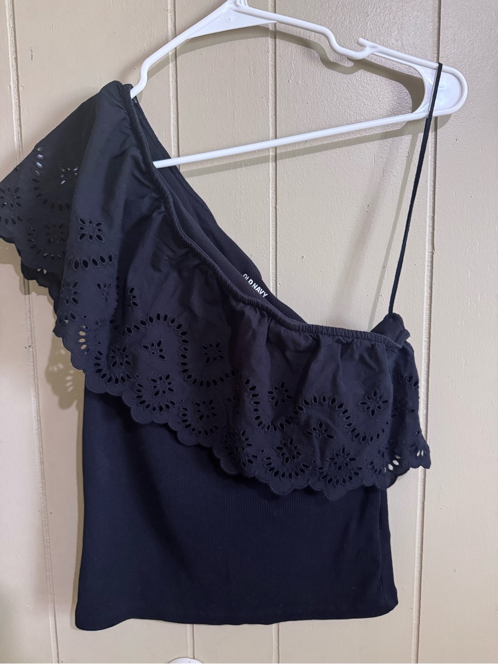 Old Navy One-Shoulder Eyelet Ruffle Tank